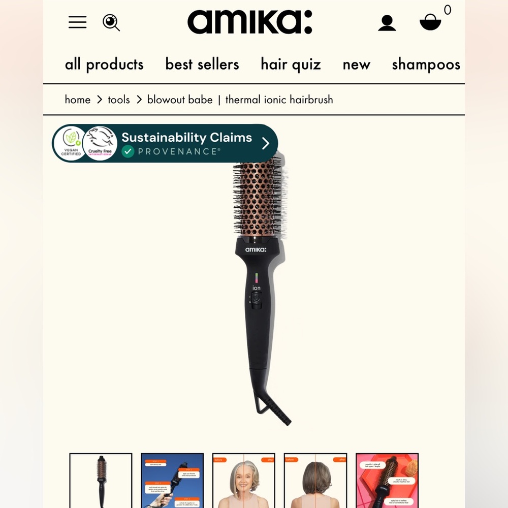 like-new Amika blowout babe thermal iconic hairbrush